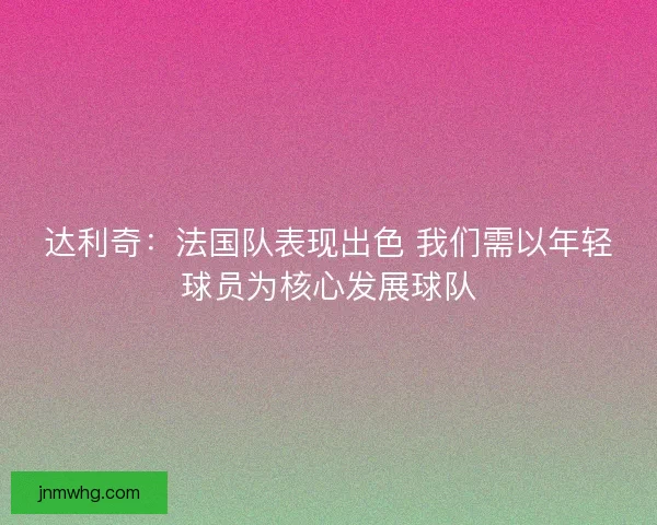 达利奇：法国队表现出色 我们需以年轻球员为核心发展球队